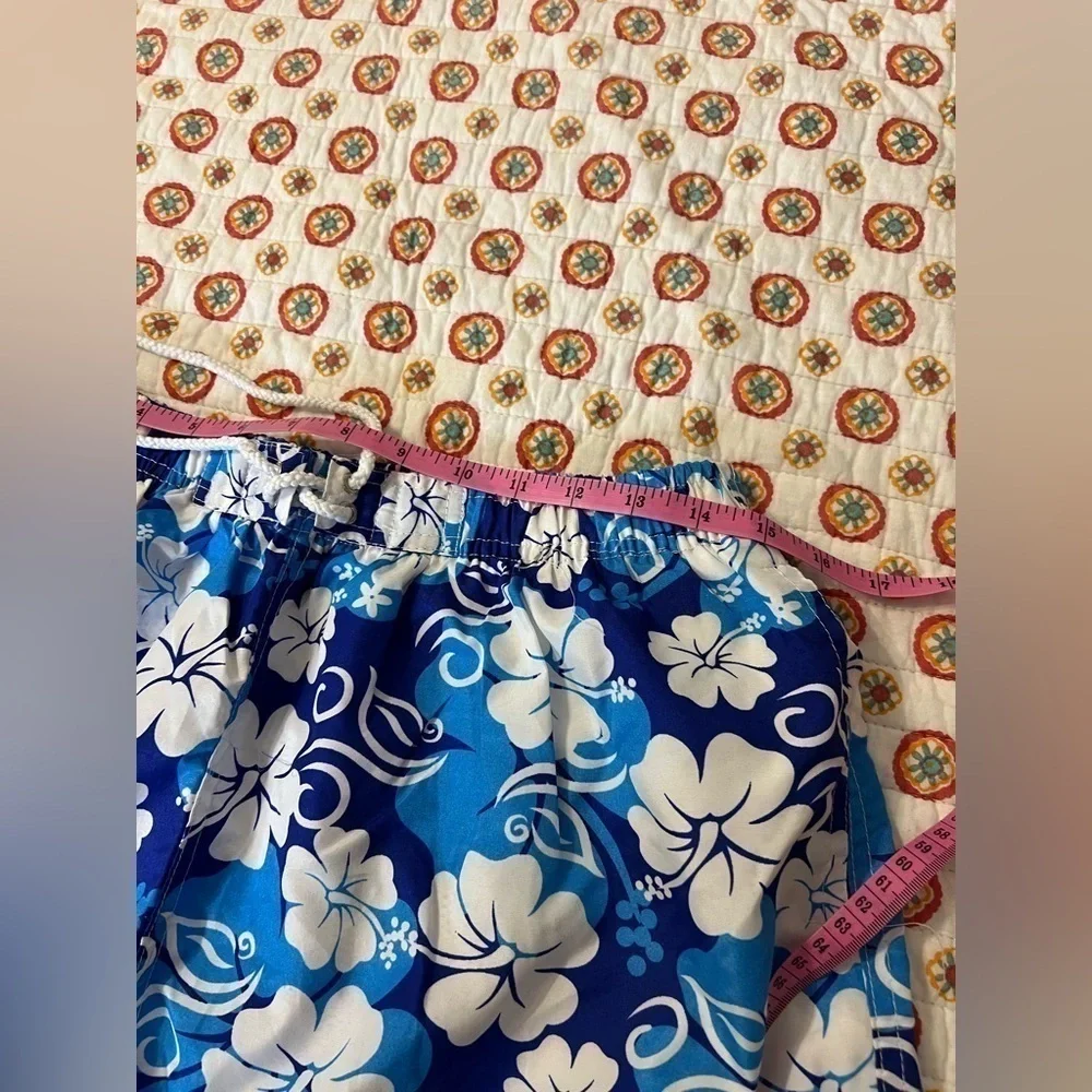Ocean Blue Men’s Tropical Hibiscus Swim Shorts Size XL